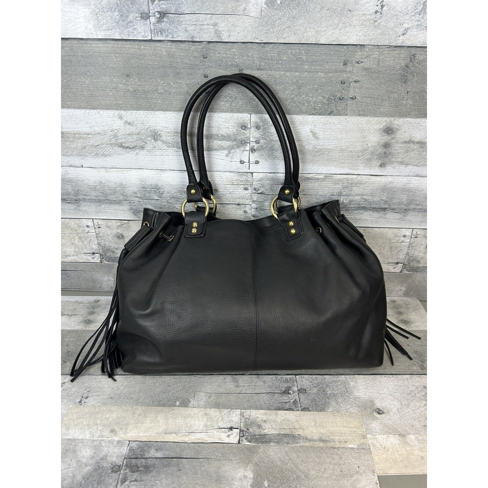 Bloomingdale's Black Leather Shoulder Bag Work Bag Or Leisure